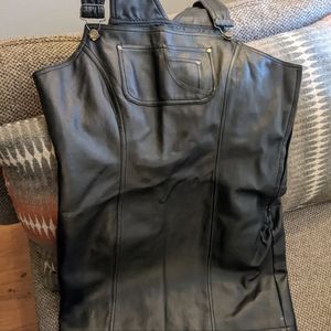 Faux leather overall skirt